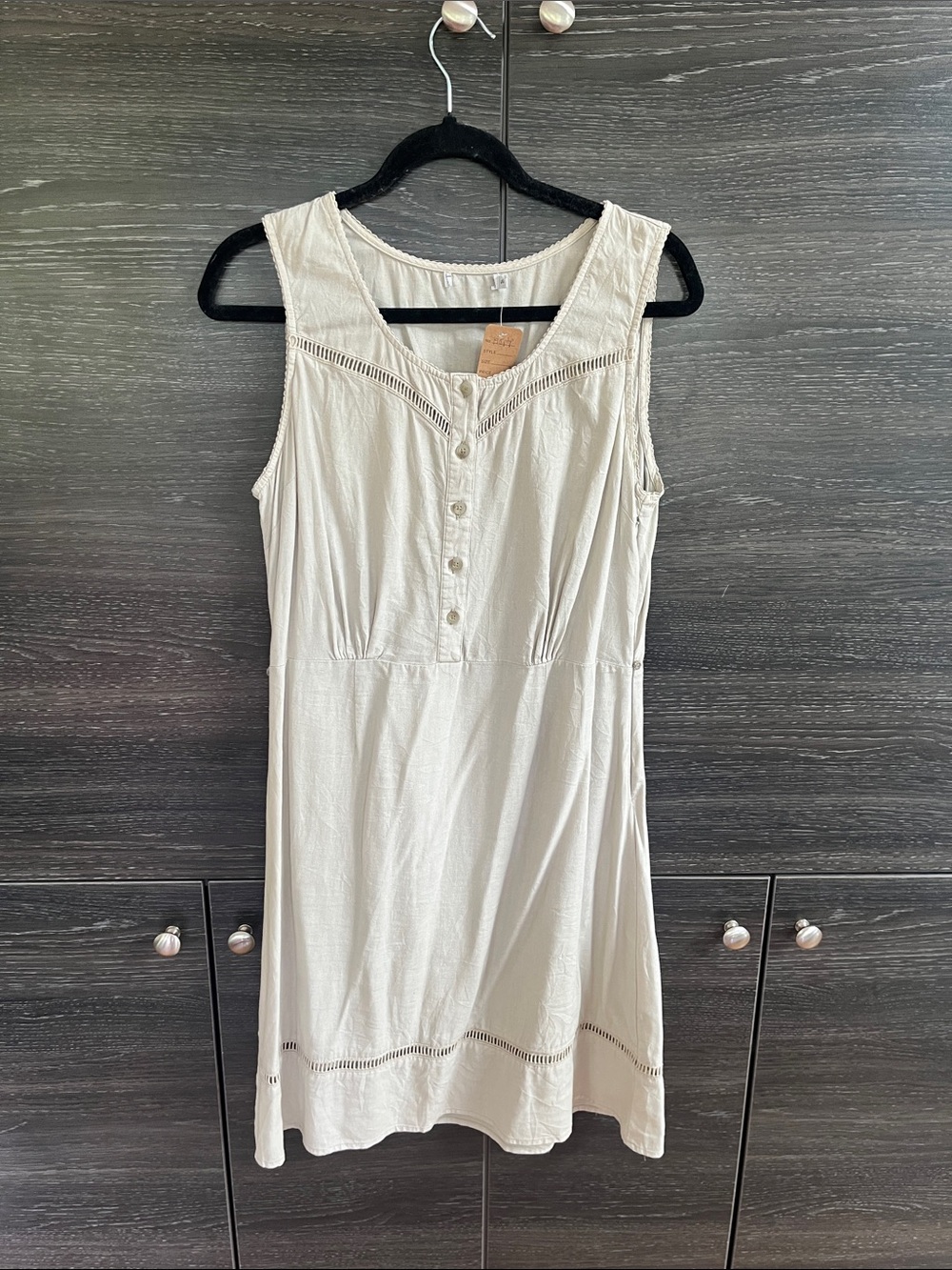 Beige Linen & Rayon Dress